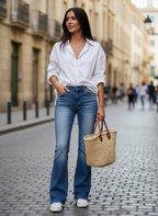Calça Jeans Flare Lavagem Média - CANTÃO / 34