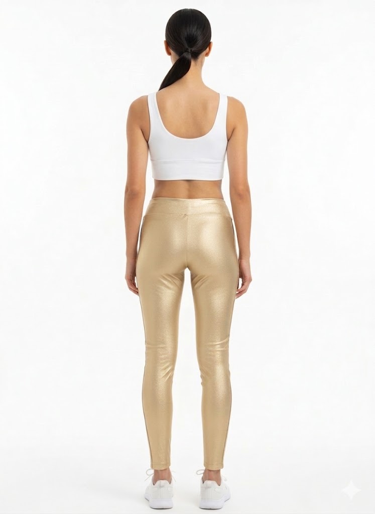 Calça Legging Esportiva Metálica Dourada - Puma/P