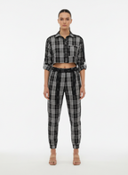 Conjunto Xadrez Cropped e Calça Jogger - Caos/38